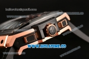 Hublot MP-06 Senna Chrono Miyota OS20 Quartz Rose Gold Case with Skeleton Dial PVD Bezel and Black Leather Strap