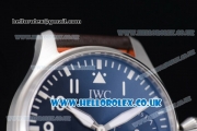 IWC Big Pilot's Watch Edition "Le Petit Prince" Swiss Valjoux 7750-CHG Automatic Steel Case with Black Dial Brown Leather Strap and Arabic Numeral Markers (ZF)