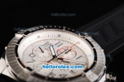 Breitling Avenger Swiss Valjoux 7750 Automatic Movement Steel Case with White Dial and Grey Numeral Markers-Small Calendar
