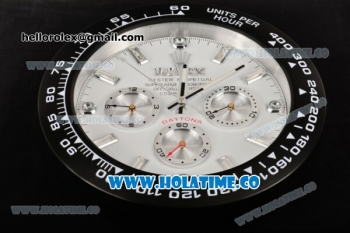 Rolex Daytona Swiss Quartz PVD Case with White Dial Wall Clock