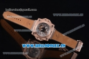 Hublot Masterpiece MP 08 Antikythera Sunmoon Asia 2813 Automatic Rose Gold Case Skeleton Dial Stick Markers and Brown Leather Strap