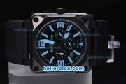Bell & Ross BR 01-94 Automatic Movement PVD Casing with Blue marking Black Bezel and Rubber Strap Bell & Ross BR 01-94 Automatic Movement PVD Casing with Blue marking Black Bezel and Rubber Strap