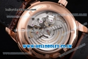 IWC Ingenieur Miyota 8205 Automatic Rose Gold Case with White Dial Stick Markers and Brown Leather Strap (YF)