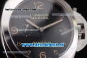 Panerai Luminor Marina 1950 3 Days Clone P.9000 Automatic Steel Case with Black Dial and Arabic Numeral Markers Black Leather Strap (ZF)