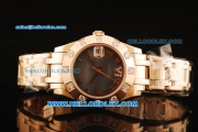 Rolex Datejust Swiss ETA 2836 Automatic Movement Full Rose Gold with Grey Dial and Diamond Bezel