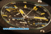 Hublot King Power Chronograph Miyota Quartz PVD Case with Skeleton dial Black Rubber Strap