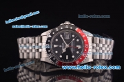 Rolex GMT Master Vintage Asia 2813 Automatic Full Steel with Black/Red Bezel and Black Dial-White Markers