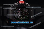 Richard Mille RM 11-03 Swiss Valjoux 7750 Automatic PVD Case with Skeleton Dial and Black Rubber Strap Arabic Numeral Markers