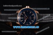 Omega Seamaster Planet Ocean 600M Clone Omega 8900 Automatic Rose Gold Case with Blue Dial and Stick/Arabic Numeral Markers (EF)