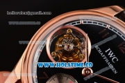 IWC Portuguese Tourbillon Hand-Wound F.A. Jones Swiss Tourbillon Manual Winding Rose Gold Case with Black Dial and Arabic Numeral Markers - 1:1 Original