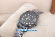 Rolex Datejust Oyster Perpetual Automatic Full PVD with Black Dial and Diamond Marking-Small Calendar