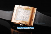 Richard Mille RM016 Rose Gold Case with Rose Gold Roman Markers and Black Leather Strap