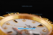 Rolex Yachtmaster Swiss ETA 2836 Automatic Movement Full Gold Case/Strap with White Dial and Diamond Hour Marker