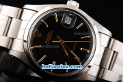 Rolex Milgauss Precision Automatic Movement Silver Case with Rose Gold Stick Markers-Black Dial and SS Strap