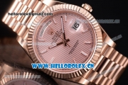 Rolex Day Date II Swiss ETA 2836 Automatic Rose Gold Case/Bracelet with Pink Dial and Stick Markers (BP)