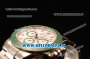 Rolex Daytona Chronograph 7750 Auto Steel Case with White Dial and Steel Bracelet - Green Ceramic (BP)