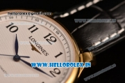 Longines Master Swiss ETA 2824 Automatic Yellow Gold Case with White Dial and Black Arabic Numeral Markers