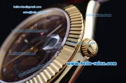 Rolex Sky-Dweller Asia 2813 Automatic Gold Case with Brown Leather Strap and Brown Dial