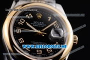 Rolex Day-Date II Asia Automatic Two Tone Case/Bracelet with Black Dial and Luminous Hands