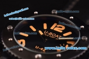 U-Boat Classico U-42 Asia 6497 Manual Winding PVD Case with Black Dial and Orange Markers - ETA Coating