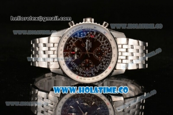 Breitling Montbrillant Datora Chrono Swiss Valjoux 7751 Automatic Steel Case/Bracelet with Brown Dial and Stick Markers - 1:1 Original (J12)