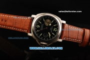 Panerai PAM088 Luminor GMT Automatic Movement Steel Case with Black Dial and Green Markers