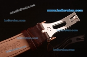 Breguet Classique 2813 Automatic Rose Gold Case with White Dial and Brown Leather Strap-ETA Coating