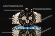 Breitling Chronoliner Chronograph Swiss Valjoux 7750 Automatic Steel Case with Black Dial Ceramic Bezel Stick Markers and Stainless Steel Bracelet