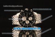 Breitling Chronoliner Chronograph Swiss Valjoux 7750 Automatic Steel Case with Black Dial Ceramic Bezel Stick Markers and Stainless Steel Bracelet