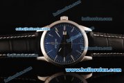 Breitling Transocean Automatic Steel Case with Blue Dial and Black Leather Strap