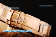 Rolex Daytona Chronograph Miyota Quartz Movement Full Rose Gold with Black Dial - Three RG Subdials and Diamond Bezel