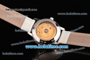 Vacheron Constantin Patrimony Swiss ETA 2824 Automatic Steel Case with White Leather Strap White Dial and Diamond Bezel