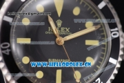 Rolex Submariner Vintage Asia 2813 Automatic Steel Case with Black Dial Army Green Nylon Strap and Dot Markers
