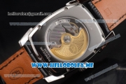 Parmigiani Kalpa Miyota 9015 Automatic Steel Case with Yellow Dial and Black Leather Strap Stick/Arabic Numeral Markers