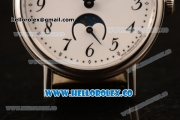 Breguet Classique Miyota 9015 Automatic Steel Case with White Dial Black Leather Strap and Arabic Numeral Markers