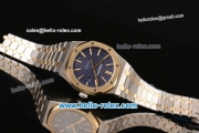 Audemars Piguet Royal Oak Swiss ETA 2824 Automatic Two Tone Case with Two Tone Strap and Blue Grid Dial - 1:1 Original