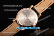 Cartier Rotonde De Miyota Quartz Rose Gold Case with Black Dial Diamonds Bezel and Diamonds Markers