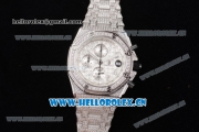 Audemars Piguet Royal Oak Offshore Seiko VK67 Quartz Steel/Diamonds Case with Silver Dial