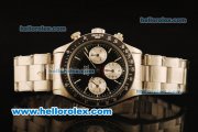 Rolex Daytona Vintage Chronograph Swiss Valjoux 7750 Steel Case/Strap with Black Dial and White Markers