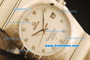 Omega Constellation Co-Axial Swiss ETA 2824 Automatic Full Steel with White Dial and Diamond Markers