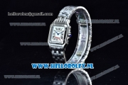 Cartier Santos 100 Japanese Miyota Quartz Steel Case with White Dial Roman Numberal Markers and Steel Bracelet