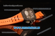 Richard Mille RM11-03 Swiss Valjoux 7750 Automatic Carbon Fiber Case Skeleton Dial With Arabic Numeral Markers Orange Rubber Strap 1:1 Original(KV)