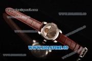 Ulysse Nardin Skeleton Tourbillon Manufacture Asia Automatic Steel Case with Brown/White Dial and Brown Leather Strap