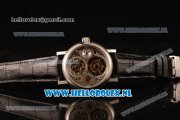 Breguet Classique Complications Swiss Tourbillon Manual Winding Steel Case with Skeleton Dial and Black Leather Strap