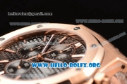 Audemars Piguet Royal Oak Chronograph Miyota OS10 Quartz Rose Gold Case with Black Dial and Rose Gold Bracelet