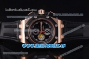 Audemars Piguet Royal Oak Offshore Grand Prix Automatic Chronograph Miyota OS10 Quartz Rose Gold Case with Black Dial Stick Markers and Black Leather Strap (EF)