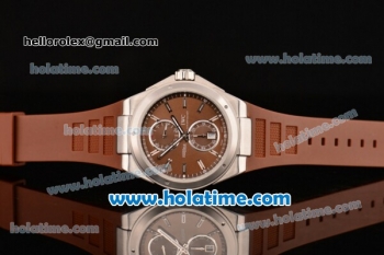 IWC Ingenieur Asia ST Automatic Steel Case with Brown Rubber Strap Stick Markers and Brown Dial