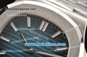 Patek Philippe Nautilus Miyota 9015 Automatic Full Steel with Blue Dial and White Stick Markers