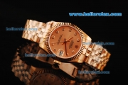 Rolex Datejust Automatic Movement Full Rose Gold with ETA Case and Diamond Hour Markers