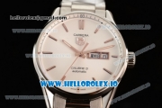 Tag Heuer Carrera Calibre 5 Swiss ETA 2824 Automatic Steel Case White Dial With Stick Markers Steel Bracelet